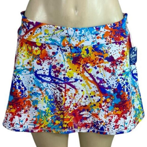Queen of the Court Splatter Paint Tennis Skirt Pickleball Skort Sz M NWT - Picture 9 of 9